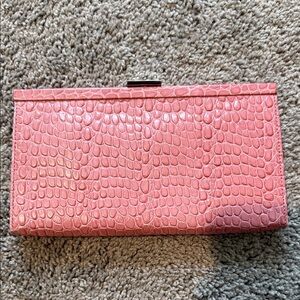 Banana Republic Elegant Pink Crocodile-Embossed Clutch